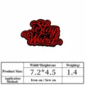 Patch en tissu brodé rouge et noir style punk, insigne de veste thermocollant 7,2x4,5 cm - DW9022-7