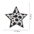 Patch brodé en forme d'étoile avec motif noir et blanc pour décoration de vêtements. - Style Étoile Léopard