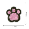 Embroidered cute animal paw patch, size 3.8x3.6cm, perfect for clothing and decor. - Bear Paw Style (DW9106-6)