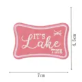 Pink bone shape embroidered patch with inspiring text, perfect for DIY garment decoration. - Embroidered Patch (DW9805-27)