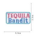Bar theme English letter embroidered patch DIY clothing badge accessory size 6.6x3.3cm - Embroidered Patch (DW9805-28)