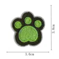 Detailed view of the green bear paw embroidered patch, measuring 3.8x3.6cm for DIY decor. - Bear Paw Style (DW9106-9)