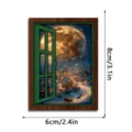 Christmas glowing window fridge magnet wooden vintage decorative magnetic sticker 8x6cm - FGMZCT206