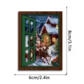 Christmas glowing fake window fridge magnet vintage wooden magnetic refrigerator sticker decor - FGMZCT210