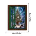 Christmas luminous fake window fridge magnet, wooden magnetic decorative sticker for holiday decor. - FGMZCT214