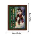 Christmas glowing wooden window fridge magnet, retro snowman holiday decorative sticker 8x6cm - FGMZCT217