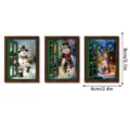Christmas luminous fake window fridge magnet, vintage wooden decorative magnetic sticker for home. - FGMZCT216-218