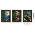 Christmas glowing wooden window fridge magnet retro decorative magnetic sticker decor - FGMZCT219-221
