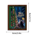 Christmas luminous faux window wooden fridge magnet holiday retro home decorative sticker 8x6cm - FGMZCT223