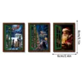 Christmas decorative wooden magnetic fridge magnet vintage glowing window design set of three - FGMZCT222-224
