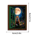 Christmas glowing wooden fake window fridge magnet vintage decorative magnetic sticker 8x6cm - FGMZCT228