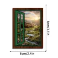 Wooden fake window fridge magnet Noah's ark rainbow vintage decorative magnetic sticker - FGMZCT229