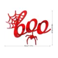 Dettaglio adesivo murale BOO specchio acrilico 3D di Halloween con ragnatela e ragno. - Rosso