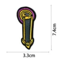 Écusson brodé style punk DIY badge décoratif avec dimensions de 7,4x3,3cm pour vêtements. - Écusson Brodé Un(DW9077-1)