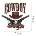 Western cowboy embroidered patch with hat and crossed guns, cool clothing accessory for DIY decoration. - Western Cowboy(DW9053-1)
