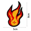 Écusson brodé flamme punk patch en tissu DIY réparation de vêtements badge 8x5cm - Écusson Brodé Deux(DW9077-2)