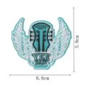 Guitar Head and Wings Embroidered Patch Badges Applique Iron on Clothes DIY Craft - YEE HAW Guitar Wings