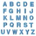 Blue alphabet embroidery patches A to Z letters iron on for clothing DIY decor repair - 26 Letters Set / Blue