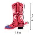 Pink western cowboy boot embroidered patch cute apparel accessory DIY clothing badge decor - Western Cowboy Boots(DW9053-3)