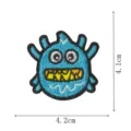 Blue cartoon monster embroidered patch detail, cute DIY clothing and bag accessory. - Blue Funny Monster (DW9135-1)