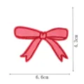 Pink bow embroidered patch DIY clothing accessory and hair clip decoration 6.6x4.3cm - DW9806-4