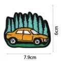 Embroidered vintage yellow car patch pine tree nature DIY clothing badge applique. - Vintage Car(DW9089-1)