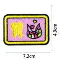 Écusson brodé DIY dent mignonne et motif coloré insigne en tissu pour vêtements 7.2x4.9cm - Écusson Brodé Quatre(DW9077-4)