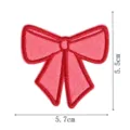 Close-up detail of the red and pink embroidered bow patch, showing fine stitching texture. - DW9806-5