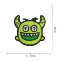 Green monster embroidered patch DIY clothes jacket bag cartoon cute appliques iron on - Green Fanged Monster (DW9135-4)