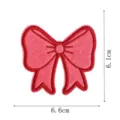 Red bow embroidery patch handmade DIY hairpin decorative clothing accessory badge motif - DW9806-6