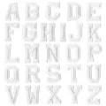 Écussons brodés lettres collège blancs, vue de détail de l'alphabet A à Z pour DIY vêtement. - Ensemble de 26 Lettres / Blanc