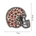 Patch brodé casque de football imprimé léopard, badge thermocollant pour décoration. - Style Casque Imprimé Léopard