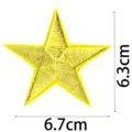 Yellow five-pointed star embroidered patch clothing accessory decoration 6.3x6.7cm - DW9070-3