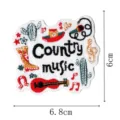 Western country music embroidered patch, cute cartoon cowgirl DIY clothing accessory items. - Country Music Theme(DW9053-8)