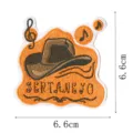 Western cowboy hat embroidered patch music note clothing accessory DIY decorative badge 6.6cm - Country Music Letter(DW9053-9)