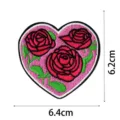 Patch brodé cœur rose pour décoration DIY de vêtements, taille 6.4x6.2cm, appliqué en tissu. - Écusson Brodé Huit(DW9077-8)