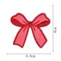 Red bow embroidery patch for DIY handmade hair clips clothing accessories and sewing decoration. - DW9806-8
