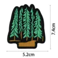Detail view of the forest tree embroidery patch, fine stitching, perfect for DIY crafts. - Tree Forest(DW9089-4)