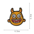 Cartoon monster embroidered patch detail, cute DIY clothing accessory iron-on badge design. - Yellow Little Monster (DW9135-8)