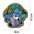 Handmade embroidery cat patch DIY clothing accessories cute animal badge 8x8.1cm - Cat Night Sky(DW9089-6)