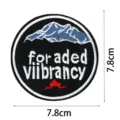 Close-up detail of the round embroidered mountain patch showing fine stitching texture. - Round Mountain(DW9089-7)