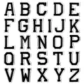 Ecussons brodes lettres style college noir blanc alphabet bricolage vetements thermocollant - Ensemble de 26 Lettres / Noir