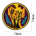 Embroidered cat mountain patch DIY badge colorful fabric applique 7.8cm round textile patch - Round Abstract(DW9089-9)