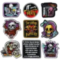 Ensemble de patchs brodes crane style punk pour vetements chapeaux badges decoratifs - Ensemble de Patchs de Broderie Tête de Mort (dw9076 Lot de 9) / Ensemble de 9 Pièces
