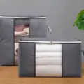 Sac de rangement pour couette en intissé épaissi grand organiseur de vêtements - Vertical / 48x28x50cm / Gris