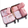 Set di 7 Cubi di Imballaggio da Viaggio, Borse Organizer Portatili per Valigia Vestiti - Set da 7 Pezzi / Rosa
