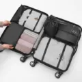 Kit de 7 sacs de rangement de voyage organisateurs de vêtements pour valise noir - Ensemble de 7 Pièces / Noir