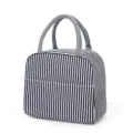 Sac à repas isotherme rayé noir et blanc avec poignées durables et doublure thermique. - Rayé Noir