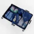 Kit de rangement de voyage 7 pieces cubes d emballage pour vetements bleu marine fonce - Ensemble de 7 Pièces / Bleu Marine