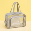 Sac de voyage fitness transparent gris et imperméable avec grande séparation sec humide - Avec compartiment à chaussures / Gris